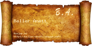 Beller Anett névjegykártya
