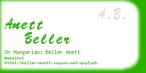 anett beller business card